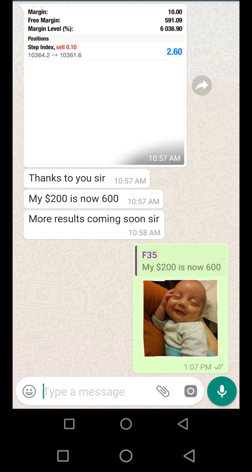 $200 → $600 Profit Screenshot